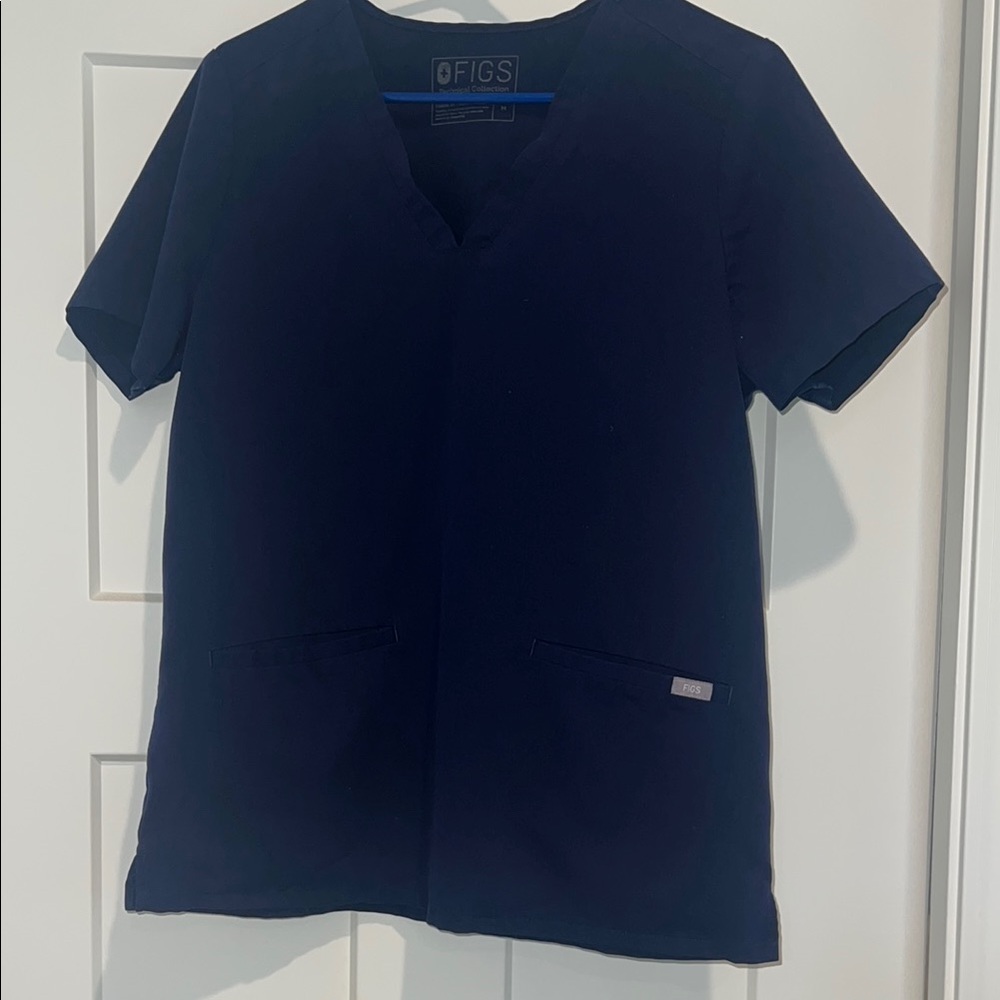 Figs Navy Blue Scrub Top